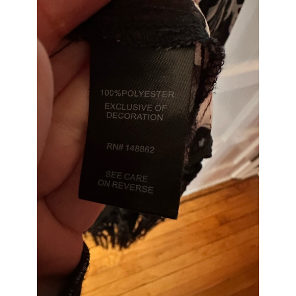 Torrid Kimono Black Floral Fringe Open Front - Picture 8 of 8